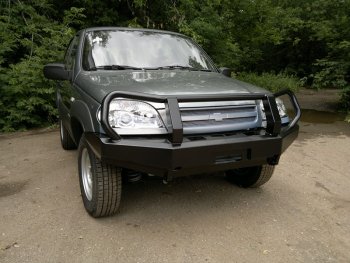 38 999 р. Бампер передний силовой РИФ Chevrolet Niva 2123 дорестайлинг (2002-2008) (С защитной дугой)  с доставкой в г. Тамбов. Увеличить фотографию 3