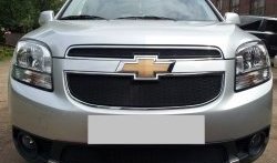 1 389 р. Сетка в решетку радиатора (верхняя) Russtal Chevrolet Orlando (2011-2018) (черная)  с доставкой в г. Тамбов. Увеличить фотографию 4