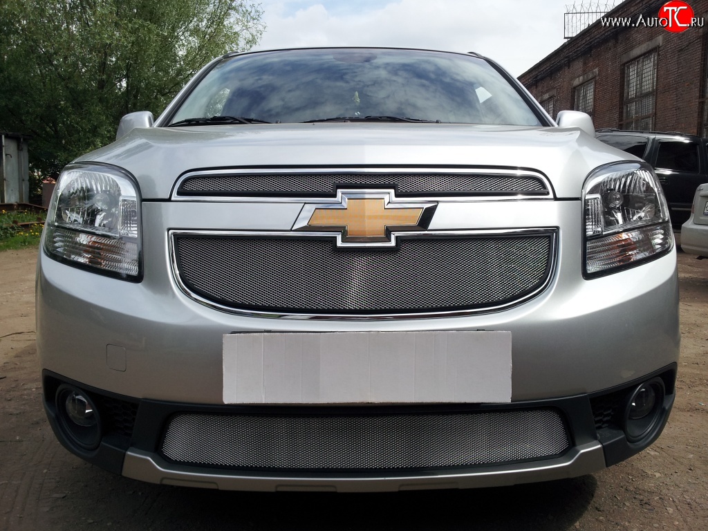 1 539 р. Сетка в решетку радиатора (нижняя) Russtal  Chevrolet Orlando (2011-2018) (хром)  с доставкой в г. Тамбов