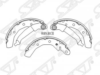 1 399 р. Колодки тормозные SAT (задние)  Chevrolet Spark  M300 (2010-2015), Daewoo Matiz  M100 (1998-2000)  с доставкой в г. Тамбов. Увеличить фотографию 1