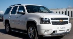 21 999 р. Защита переднего бампера (2 трубыØ76 мм, нержавейка) SLITKOFF Chevrolet Tahoe GMT900 5 дв. (2006-2013)  с доставкой в г. Тамбов. Увеличить фотографию 4