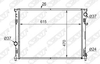 Радиатор двигателя SAT (пластинчатый, АКПП) Dodge Magnum (2004-2008)