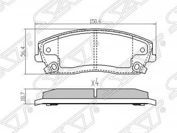 1 259 р. Колодки тормозные SAT (передние)  Chrysler 300C  LX (2004-2011), Dodge Charger (2006-2014)  с доставкой в г. Тамбов. Увеличить фотографию 1