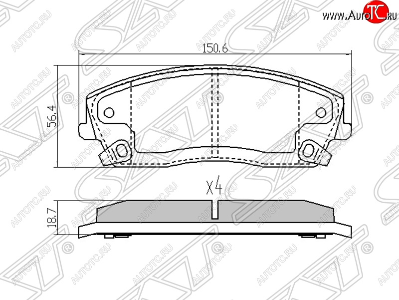 1 259 р. Колодки тормозные SAT (передние)  Chrysler 300C  LX (2004-2011), Dodge Charger (2006-2014)  с доставкой в г. Тамбов