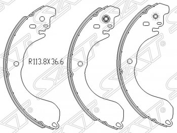 1 599 р. Колодки тормозные SAT (задние)  Nissan Tiida Latio  C11 (2004-2012), Toyota Town Ace  s400 (2008-2020)  с доставкой в г. Тамбов. Увеличить фотографию 1