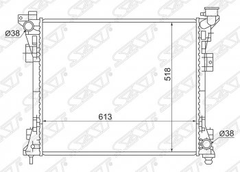 9 699 р. Радиатор двигателя SAT (пластинчатый, 3.3/3.8, МКПП/АКПП)  Chrysler Town and Country  RT минивэн (2007-2010), Dodge Caravan (2007-2010)  с доставкой в г. Тамбов. Увеличить фотографию 1