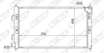 Радиатор двигателя SAT (трубчатый, 1.6/1.5 под автомат) Mitsubishi ASX дорестайлинг (2010-2012)