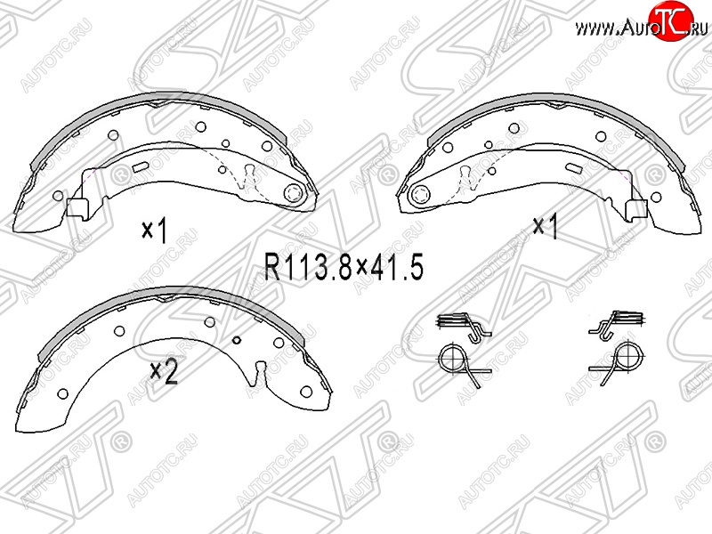 1 759 р. Колодки тормозные SAT (задние, барабанные)  Peugeot Partner  B9 (2008-2015) дорестайлинг, 1-ый рестайлинг  с доставкой в г. Тамбов