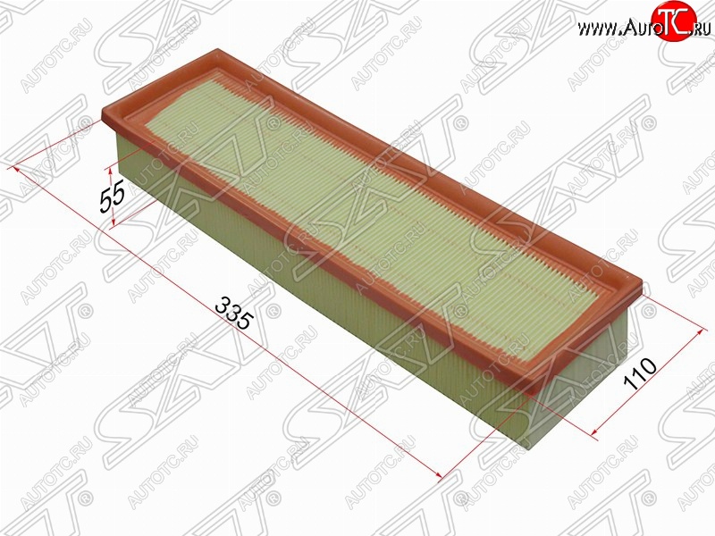 359 р. Фильтр воздушный двигателя SAT (335х110х55 mm)  CITROEN Berlingo (M59), C2, C3 (FC/FN), Peugeot 1007, 207 (WK,  WA,  WC), Partner (M49/M59)  с доставкой в г. Тамбов