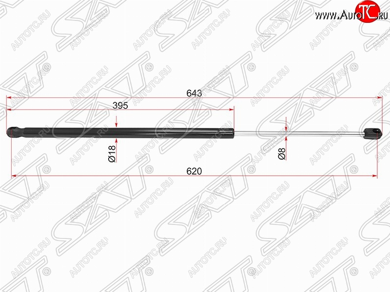 739 р. Газовый упор крышки багажника SAT (LH=RH)  CITROEN Berlingo  B9 (2008-2022), Peugeot Partner  B9 (2008-2018)  с доставкой в г. Тамбов