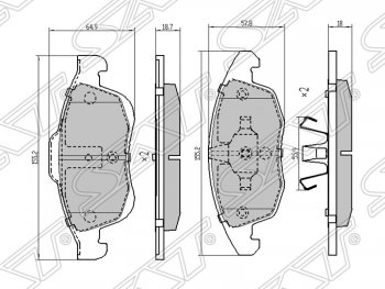 1 599 р. Комплект тормозных колодок SAT (передние)  CITROEN Berlingo  B9 - DS5  PF2  с доставкой в г. Тамбов. Увеличить фотографию 1