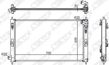 Радиатор двигателя SAT (пластинчатый, 1.5/1.8/2.0/2.0D, МКПП/АКПП) Mitsubishi ASX дорестайлинг (2010-2012)