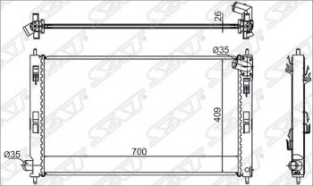 3 899 р. Радиатор двигателя SAT (трубчатый, 1.5/1.8/2.0/2.0D, МКПП) Mitsubishi ASX дорестайлинг (2010-2012)  с доставкой в г. Тамбов. Увеличить фотографию 1
