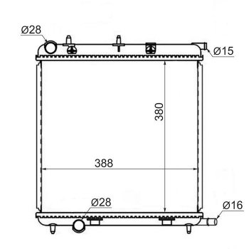 Радиатор двигателя SAT Peugeot 207 WK универсал рестайлинг (2009-2012)