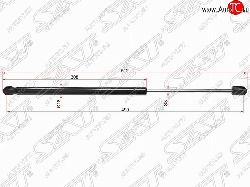 679 р. Упор крышки багажника SAT (газовый)  CITROEN C4 (2008-2011)  рестайлинг, хэтчбэк 3 дв.,  рестайлинг, хэтчбэк 5 дв.  с доставкой в г. Тамбов