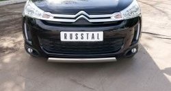 19 099 р. Защита переднего бампера (Ø75х42 мм, нержавейка) Russtal CITROEN C4 aircross (2012-2017)  с доставкой в г. Тамбов. Увеличить фотографию 2