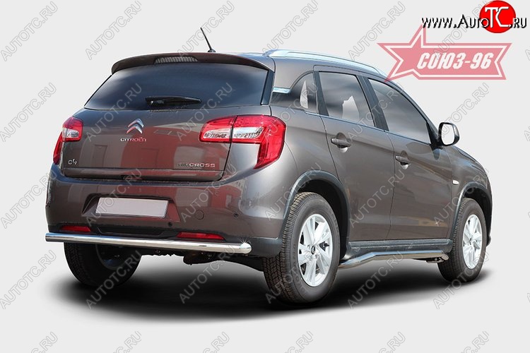 10 520 р. Защита заднего бампера Souz-96 (d60) CITROEN C4 aircross (2012-2017)  с доставкой в г. Тамбов