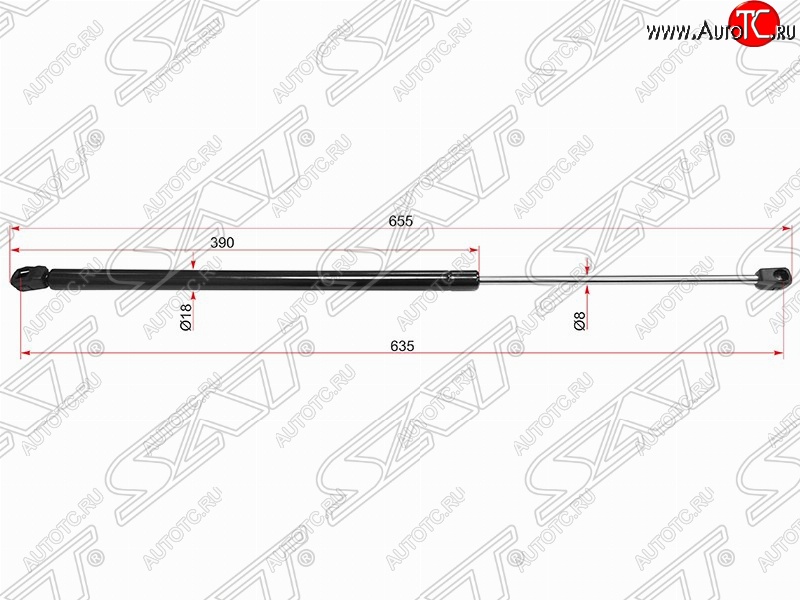 569 р. Газовый упор крышки багажника SAT (LH=RH, 655 мм) CITROEN C4 picasso UD минивэн (2006-2014)  с доставкой в г. Тамбов