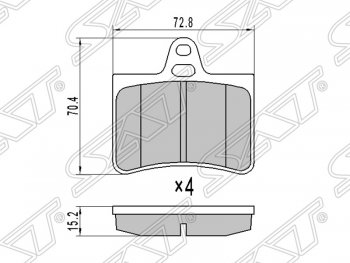 849 р. Колодки тормозные SAT (задние)  CITROEN C5  X40 (2000-2008) дорестайлинг,лифтбэк, рестайлинг,лифтбэк  с доставкой в г. Тамбов. Увеличить фотографию 1