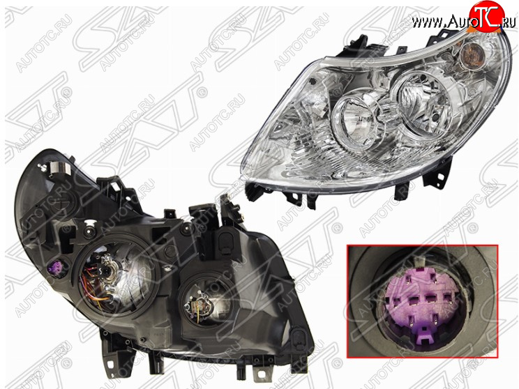 10 199 р. Левая передняя фара SAT (c электрокорректором, 8 контактов, фиолетовый разъем) Peugeot Boxer 250 (2006-2014)  с доставкой в г. Тамбов