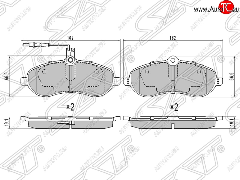 929 р. Колодки тормозные SAT (передние)  CITROEN Jumpy (2007-2017), Fiat Scudo (2007-2016), Peugeot Expert (2007-2012)  с доставкой в г. Тамбов