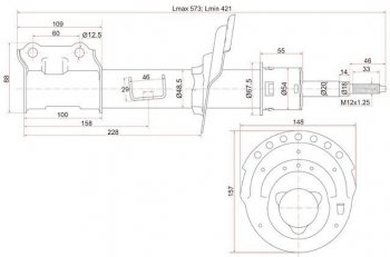 2 899 р. Левая стойка передняя SAT Hyundai Solaris RBr седан дорестайлинг (2010-2014)  с доставкой в г. Тамбов. Увеличить фотографию 2