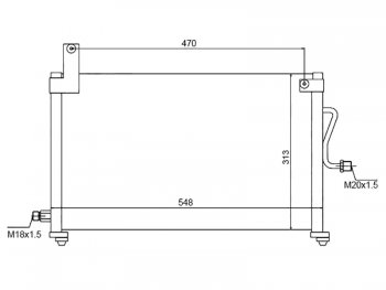 Радиатор кондиционера SAT Daewoo (Даеву) Matiz (Матиз) ( M100,  M150) (1998-2016) M100, M150 дорестайлинг, рестайлинг