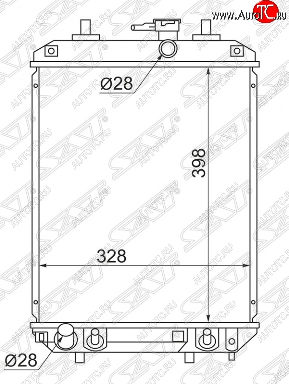 4 399 р. Радиатор двигателя SAT (пластинчатый, МКПП/АКПП)  Daihatsu Boon  M300 хэтчбэк 5 дв. (2004-2010), Daihatsu Coo (2005-2012), Daihatsu Sirion (2005-2011), Toyota bB  2 (2005-2016), Toyota Passo  1 (2004-2010)  с доставкой в г. Тамбов