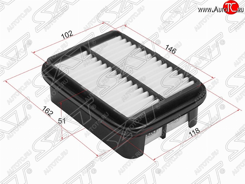 329 р. Фильтр воздушный двигателя SAT (162х118х51 mm)  Daihatsu Terios ( J100,  J102,J122) (1997-2005) дорестайлинг, рестайлинг  с доставкой в г. Тамбов