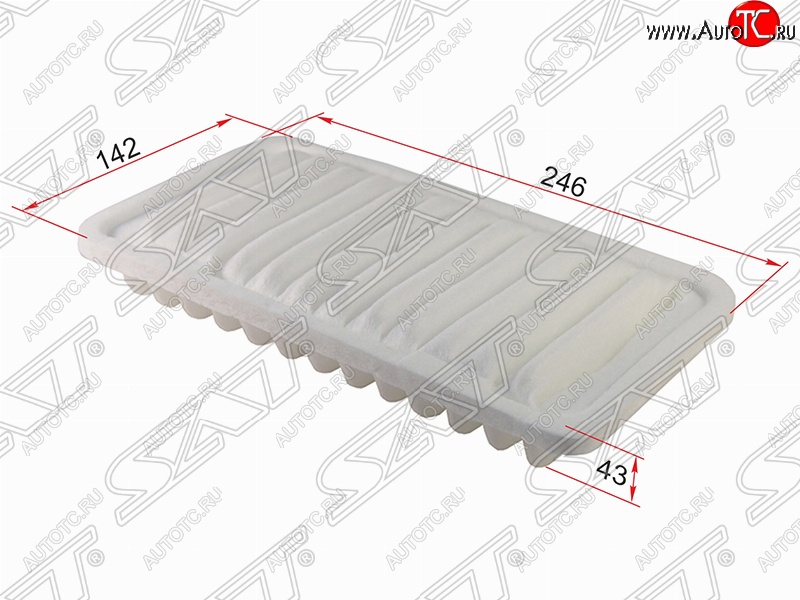 299 р. Фильтр воздушный двигателя SAT (1.3l, 246х142х43 mm)  Daihatsu Terios ( J100,  J102,J122) (1997-2005), Toyota Cami  J100 (1999-2006)  с доставкой в г. Тамбов