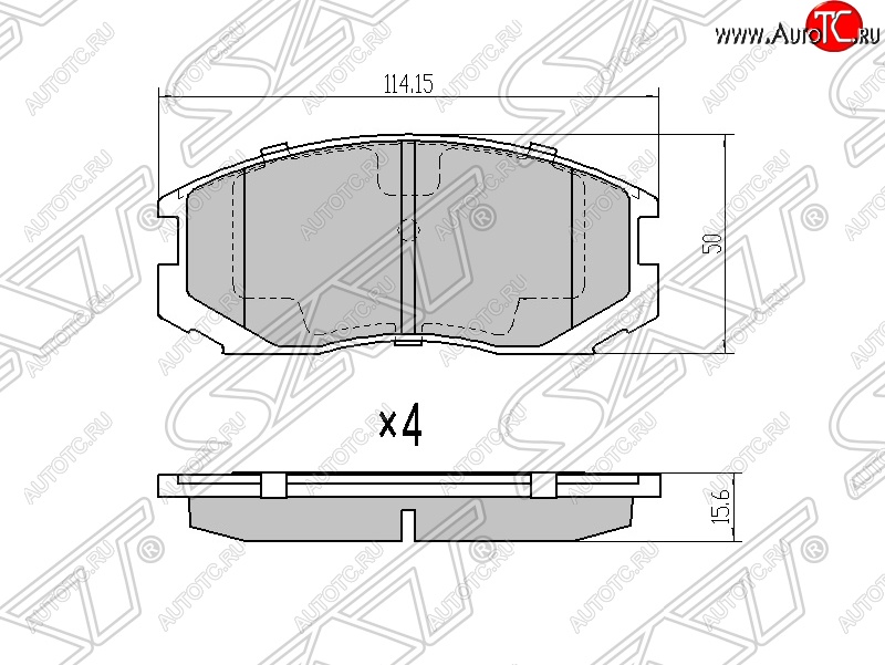 1 019 р. Колодки тормозные SAT (передние)  Daihatsu Terios (J100,  J102,J122), Mitsubishi Colt (CJ0 хэтчбэк 3 дв.), Galant (8), Lancer (8), Lancer Cedia (9), Libero, Toyota Cami (J100), Rush (J200)  с доставкой в г. Тамбов