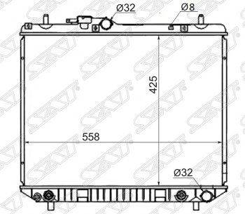 Радиатор двигателя SAT (пластинчатый, МКПП/АКПП) Daihatsu (Дайхатсу) Terios (Териос) ( J100,  J102,J122) (1997-2005), Toyota (Тойота) Cami (Ками)  J100 (1999-2006)