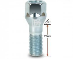 Колёсный болт длиной 27 мм Вектор M12 1.25 27 под гаечный ключ Nissan Gloria (1995-1999) 