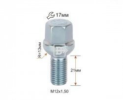 Колёсный болт длиной 21 мм Вектор M12 1.5 21 под гаечный ключ Renault Laguna 1 (1994-2001) 