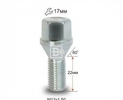 Колёсный болт длиной 22 мм Вектор M12 1.5 22 под гаечный ключ Renault Laguna 1 (1994-2001) 