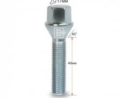 Колёсный болт длиной 40 мм Вектор M12 1.5 40 под гаечный ключ FAW Besturn X40 D181 (2016-2022) 