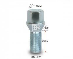 Колёсный болт длиной 25 мм Вектор M14 1.25 25 под гаечный ключ Mini Countryman (2010-2016) 