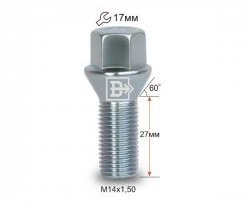 Колёсный болт длиной 27 мм Вектор M14 1.5 27 под гаечный ключ Mercedes-Benz B-Class W245/T245 хэтчбэк (2005-2011) 