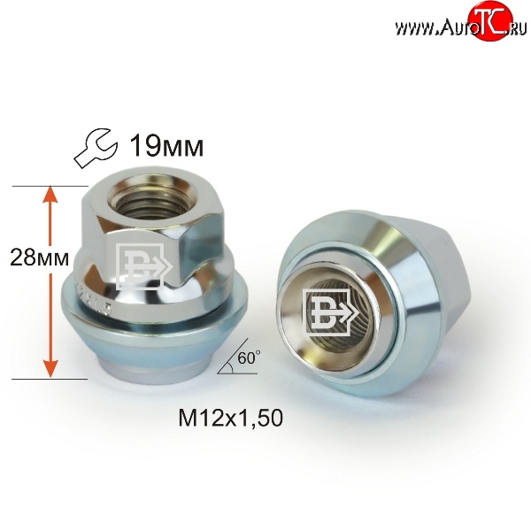 153 р. Колёсная гайка Вектор M12 1.5    с доставкой в г. Тамбов