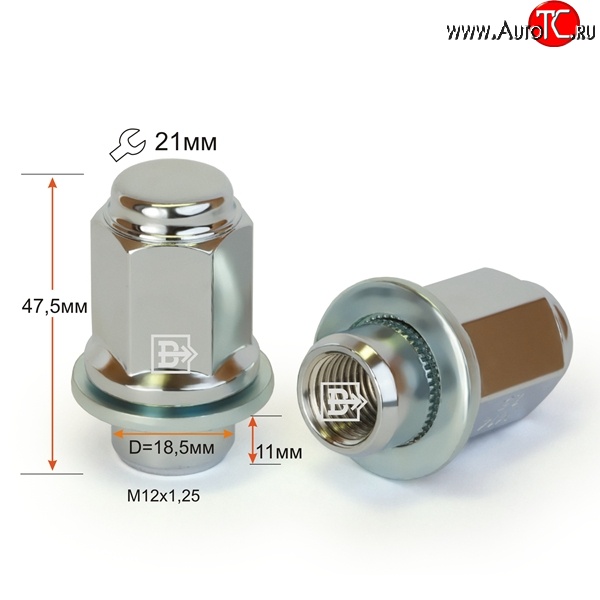 169 р. Колёсная гайка Вектор M12 1.25    с доставкой в г. Тамбов