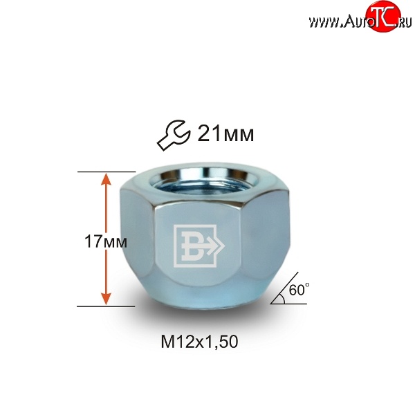 36 р. Колёсная гайка Вектор M12 1.5 Hyundai i20 PB хэтчбэк рестайлинг (2012-2015)