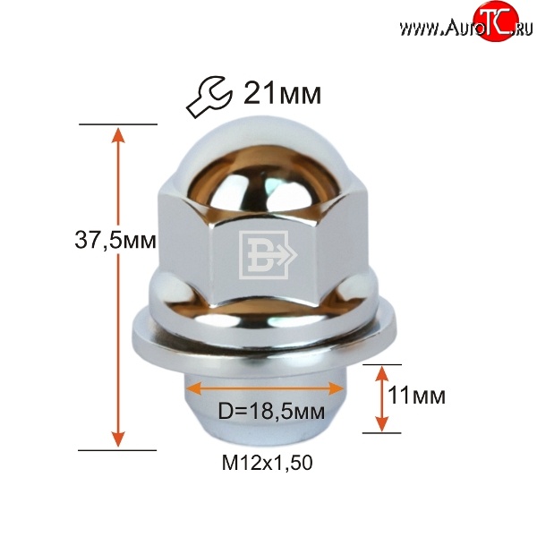 144 р. Колёсная гайка Вектор M12 1.5    с доставкой в г. Тамбов