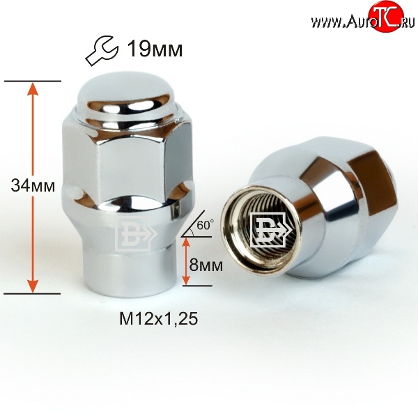 96 р. Колёсная гайка Вектор M12 1.25    с доставкой в г. Тамбов