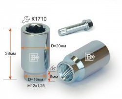 Колёсная гайка Вектор M12 1.25 Changan Reaton (2013-2017) 