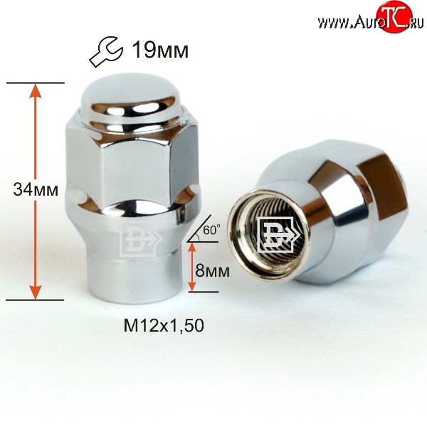 96 р. Колёсная гайка Вектор M12 1.5    с доставкой в г. Тамбов