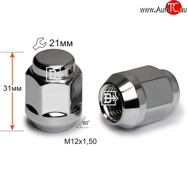 77 р. Колёсная гайка Вектор M12 1.5 Great Wall Safe (2001-2010)