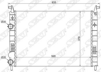 3 479 р. Радиатор двигателя SAT (трубчатый, МКПП)  Fiat Albea  170 - Siena  с доставкой в г. Тамбов. Увеличить фотографию 1