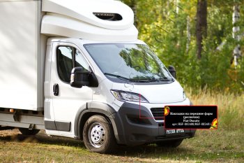 1 269 р. Реснички на фары (глянец (под покраску)) RA Fiat Ducato 290 (2014-2024) (Неокрашенные)  с доставкой в г. Тамбов. Увеличить фотографию 3