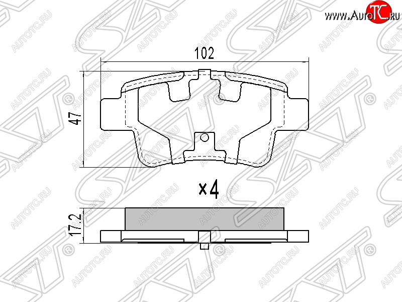 689 р. Колодки тормозные SAT (задние)  Fiat Grande Punto (2005-2024), Opel Corsa  D (2006-2014)  с доставкой в г. Тамбов