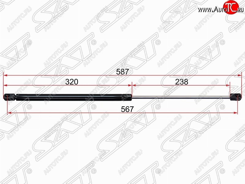 569 р. Газовый упор крышки багажника SAT  Ford C-max  Mk1 (2003-2010) доресталинг, рестайлинг  с доставкой в г. Тамбов